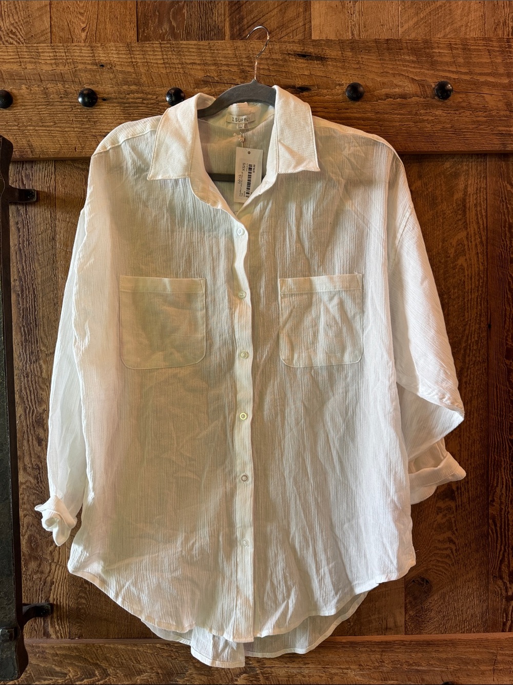 Z-Supply White Lightweight Casual Button-Down Shirt/swimsuit cover-up.